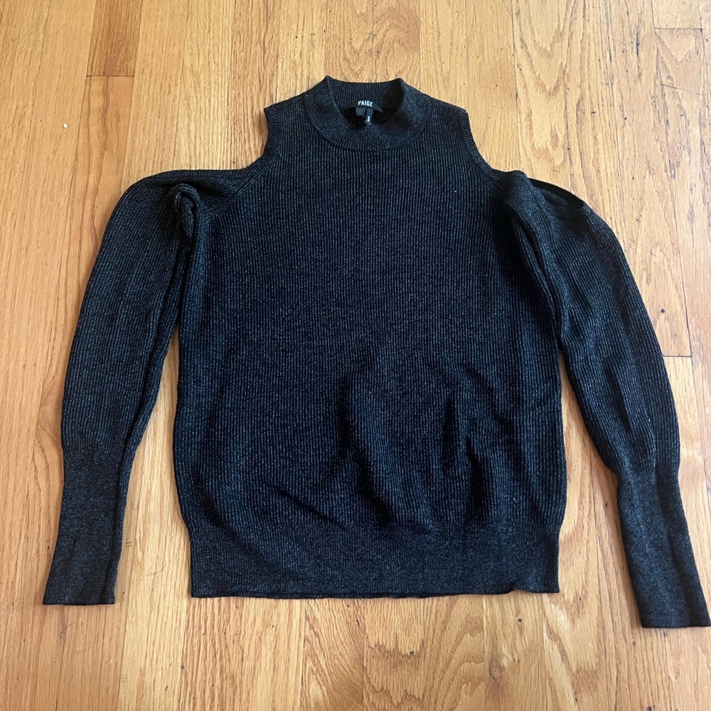 PAIGE Black Off-the-Shoulder Sweater